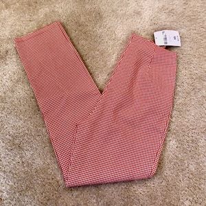 NWT Red and Cream Gingham Pants High Waist XS